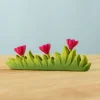 BumbuToys Grass with Pink Flowers Large Hot