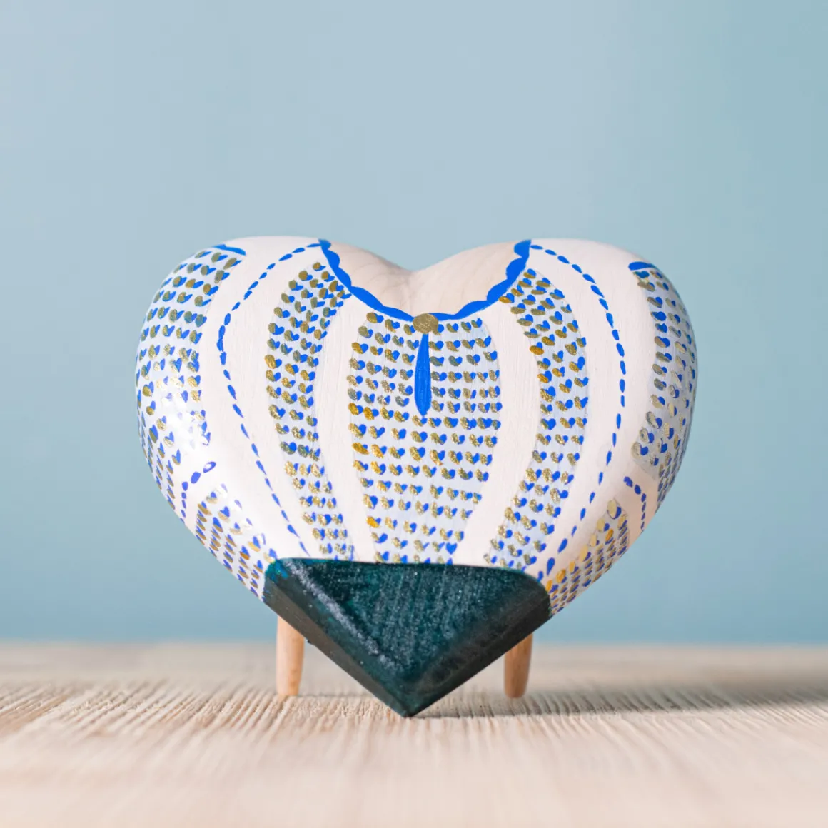 BumbuToys Heart Shaped Blue And Green Folk Blouse Online
