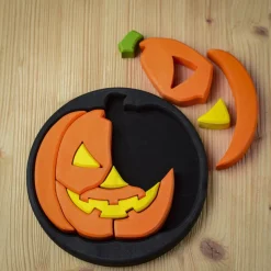 BumbuToys Round Halloween Puzzle Black Fashion