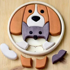 BumbuToys Round Puzzle Dog and Cat New
