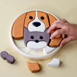 BumbuToys Round Puzzle Dog and Cat New