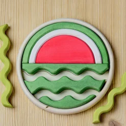 BumbuToys Round Puzzle Watermelon Hot