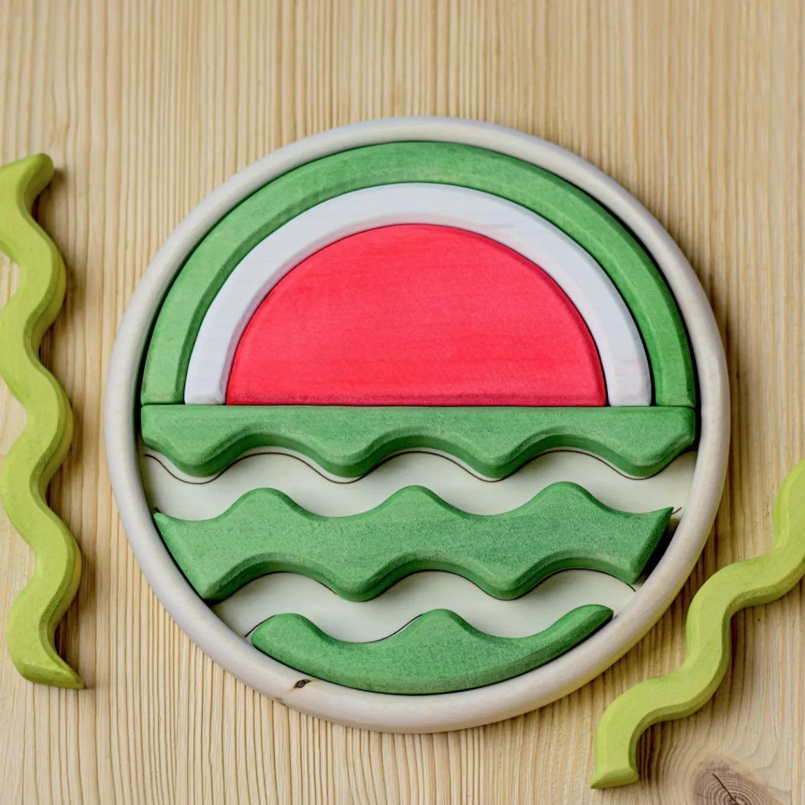 BumbuToys Round Puzzle Watermelon Hot