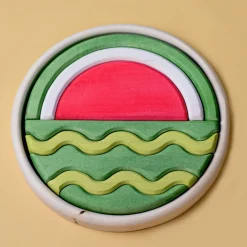 BumbuToys Round Puzzle Watermelon Hot
