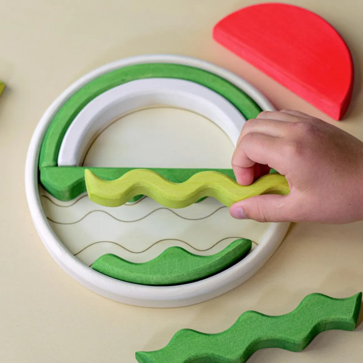 BumbuToys Round Puzzle Watermelon Hot