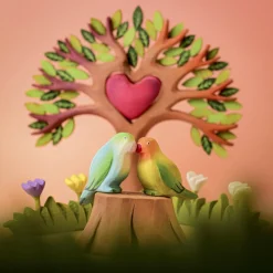 BumbuToys Tree Stump and Lovebirds SET Hot